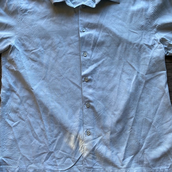 Cubavera Button Down Silk Polo Light Blue Men’s Large - Picture 3 of 5
